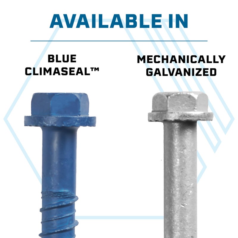 Tapcon+ 5/16 x 3 Inch Heavy-Duty Hex Head Concrete Anchors, 15 PCS, Corrosion Resistant Blue Climasealâ„¢ Coating, Outdoor Rated Use, Concrete Block & Masonry Brick Screws, Drill Bit Sold Separately - Image 3
